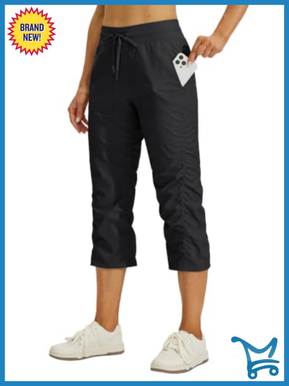 Womens Capri Pants Quick-Dry Hiking Pants Lightweight Nylon Spandex Stretch